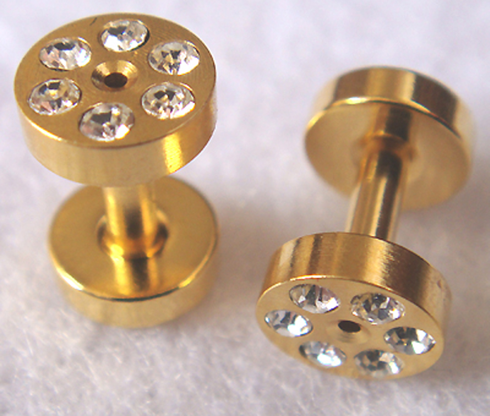 One Pair 12g Flesh Tunnels Tunnel Ear Plug Earlets Lobe Earrings Body