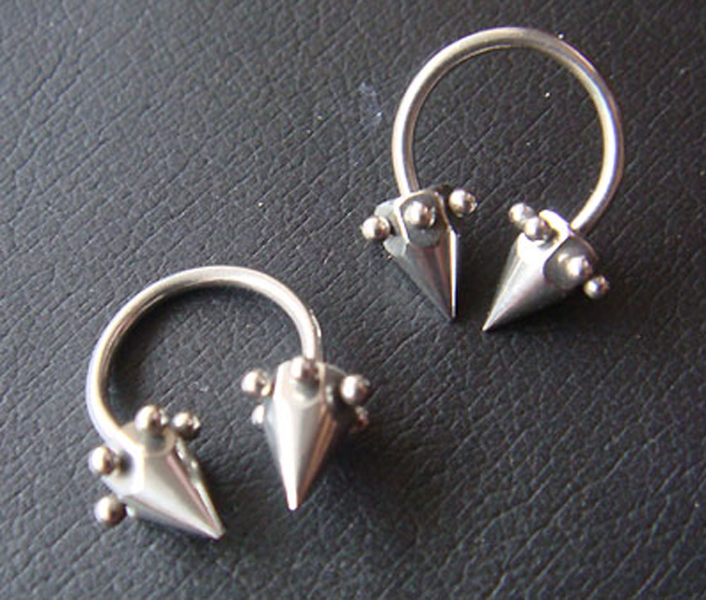 16g 1.2mm Circular Horseshoe Bar Ear Rings Earrings Body Piercing Spike